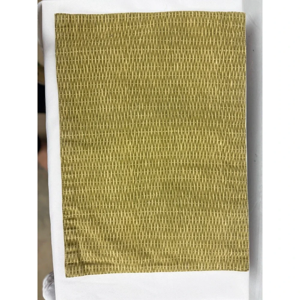 Tropical Floral Reversible Placemats Set of 2 Botanical Lily Palm Leaf Tan Green